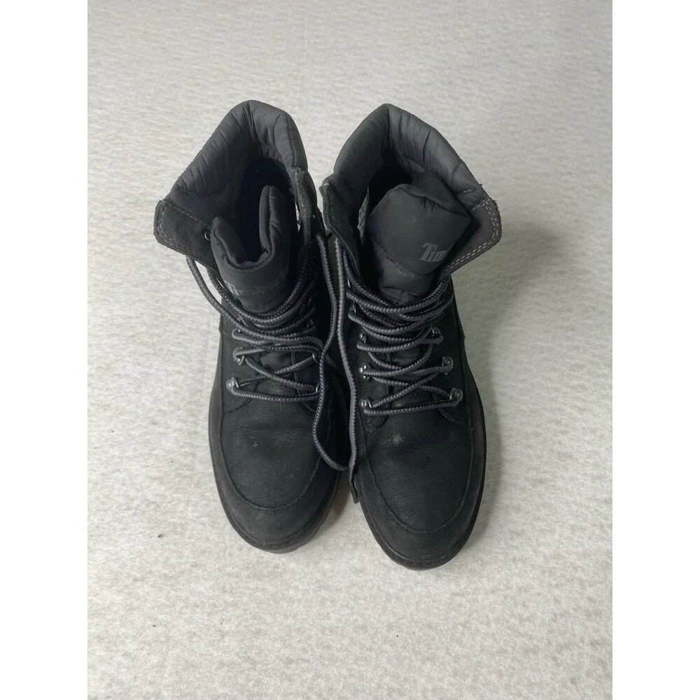 Timberland Women Black Boots Size 7 Nubuck Waterproof Suede Premium Utility Shoe
